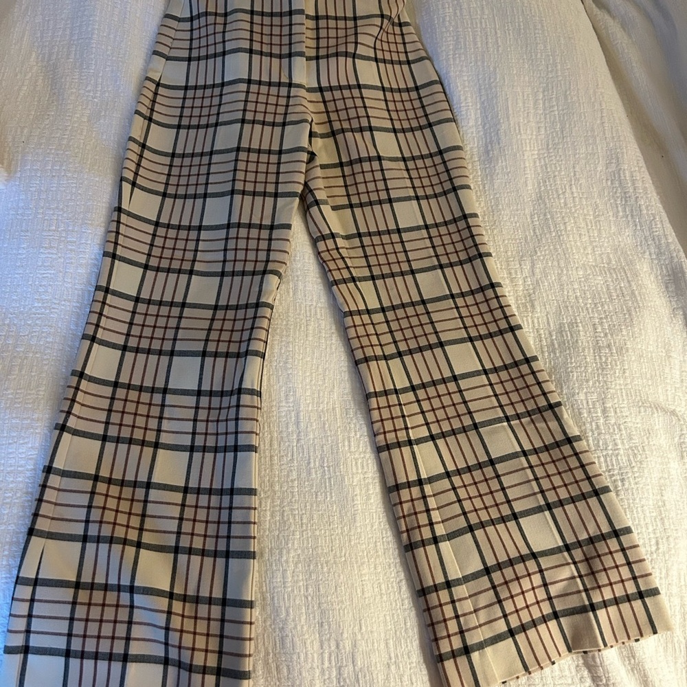 Aritzia Plaid Wide-Leg Stretch Fit pants